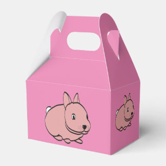 Ballotins Boîte Party Favor avec design lapin rose