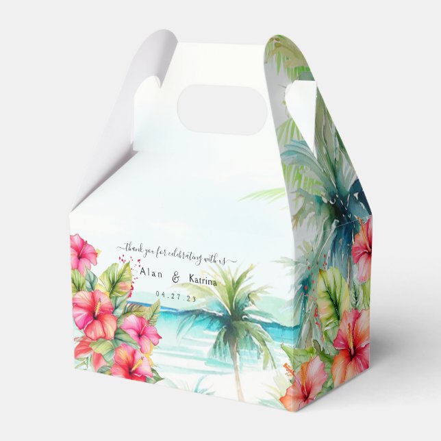 Ballotins Boîte préférée d'Hibiscus de plage tropicale (Verso)