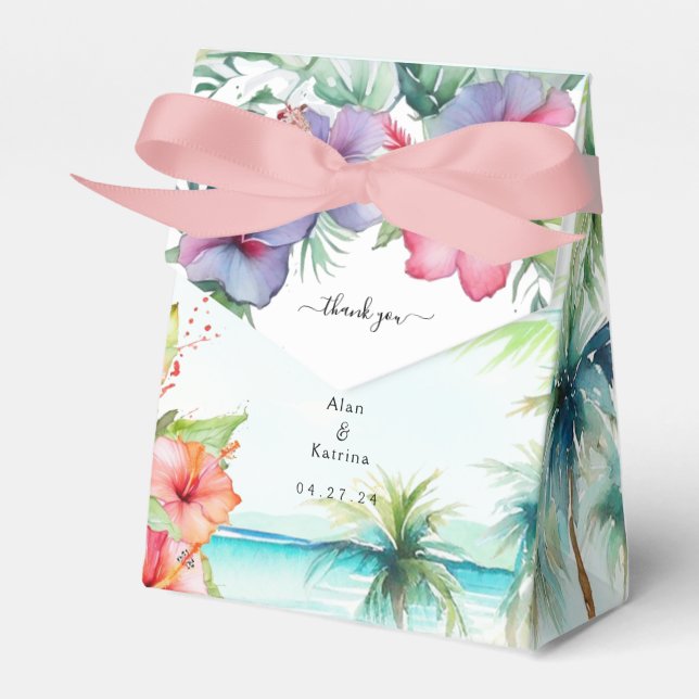 Ballotins Boîte préférée d'Hibiscus de plage tropicale (Verso)