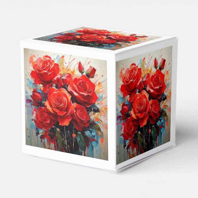 Ballotins Boîte préférée - Œuvre d'art Les Roses Rouges (Arrière)