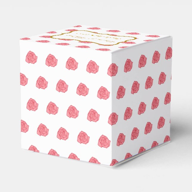 Ballotins Boîte rose de mariage Favor (Arrière)