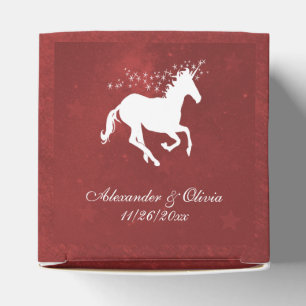 Ballotins Boîte rouge Unicorn mariage Favor