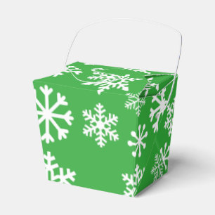 Ballotins Boîte verte à biscuit de Noël de flocon de neig