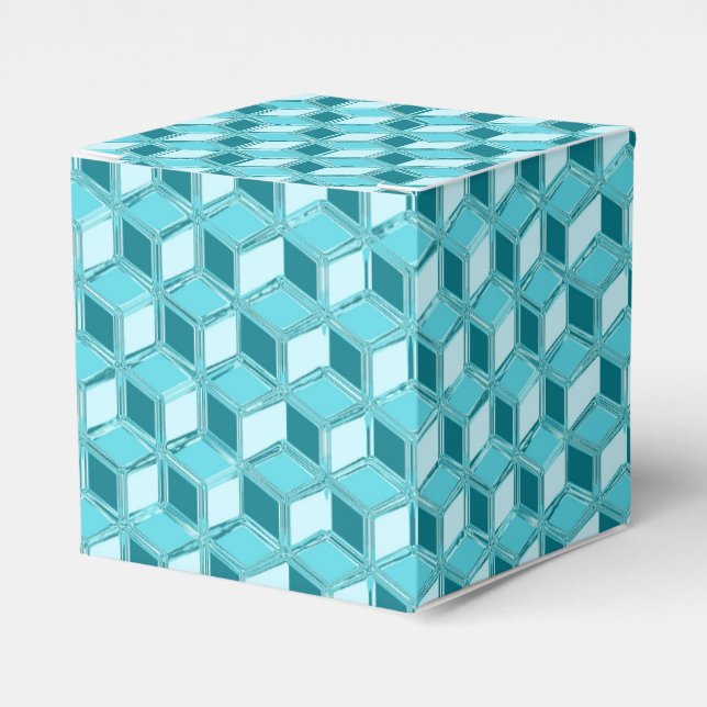 Ballotins Boîtes 3D chromées - turquoise / aqua (Verso)
