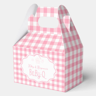 Ballotins Boîtes à clocheton Baby-Q BBQ Baby Shower en Gingh