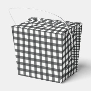 Ballotins Boîtes à emporter à carreaux noir et blanc en ging