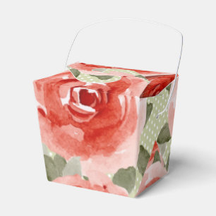 Ballotins Boîtes à emporter Fleurs de roses rouges à l'aquar