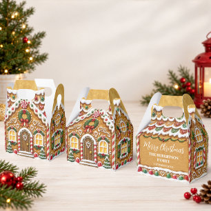 Ballotins Boîtes à pignon de maison en pain d'épice de Noël