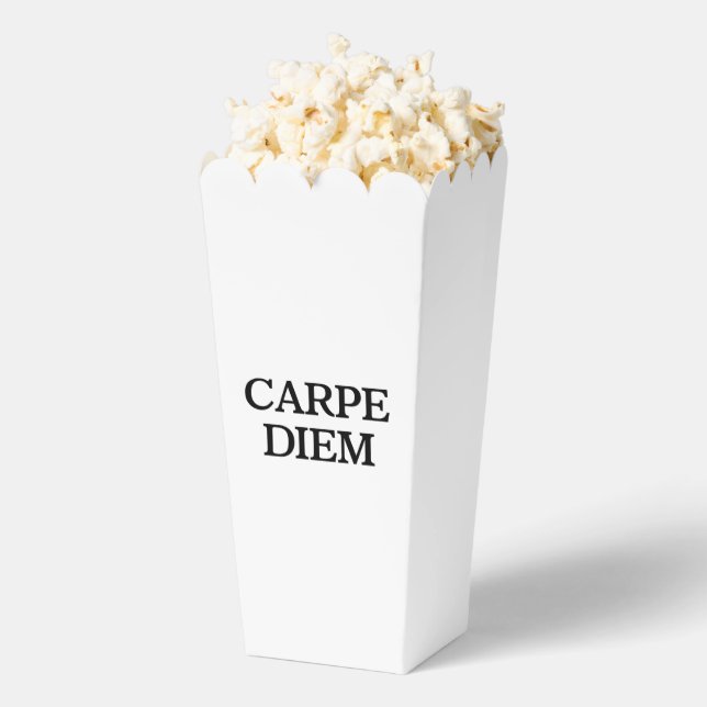 Ballotins Boîtes à pop-corn blanc Carpe Diem (Sauté)