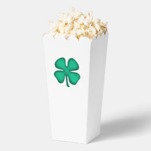 Ballotins Boîtes à pop-corn blanc Lucky 4 Leaf Irish Clover