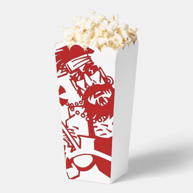 Ballotins Boîtes à pop-corn blanc rouge (Sauté)