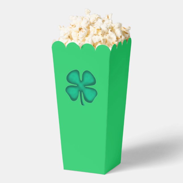 Ballotins Boîtes à pop-corn vert Lucky 4 Leaf Irish Clover (Sauté)