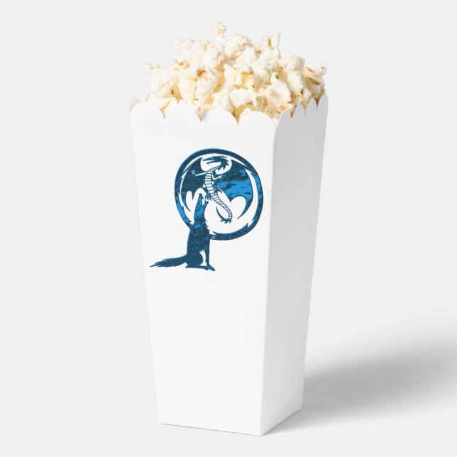 Ballotins Boîtes à popcorn blanc bleu Wolf and Dragon (Sauté)