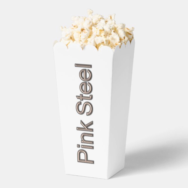 Ballotins Boîtes à popcorn blanc vertical en acier rose (Sauté)