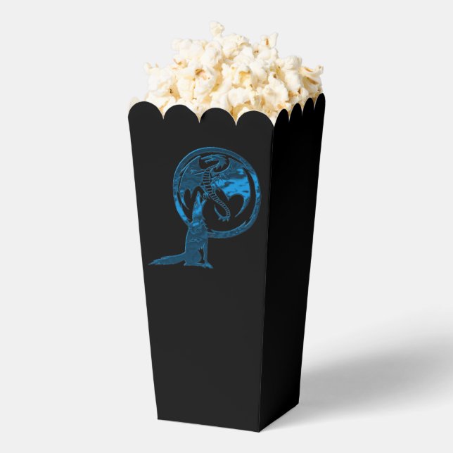 Ballotins Boîtes à popcorn noir Wolf and Dragon Blue (Sauté)