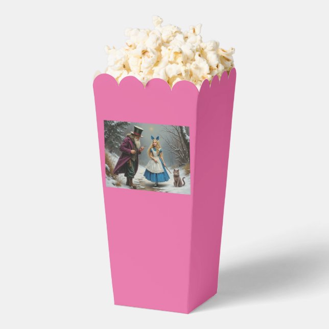 Ballotins Boîtes à popcorn rose Alice d'hiver (Sauté)