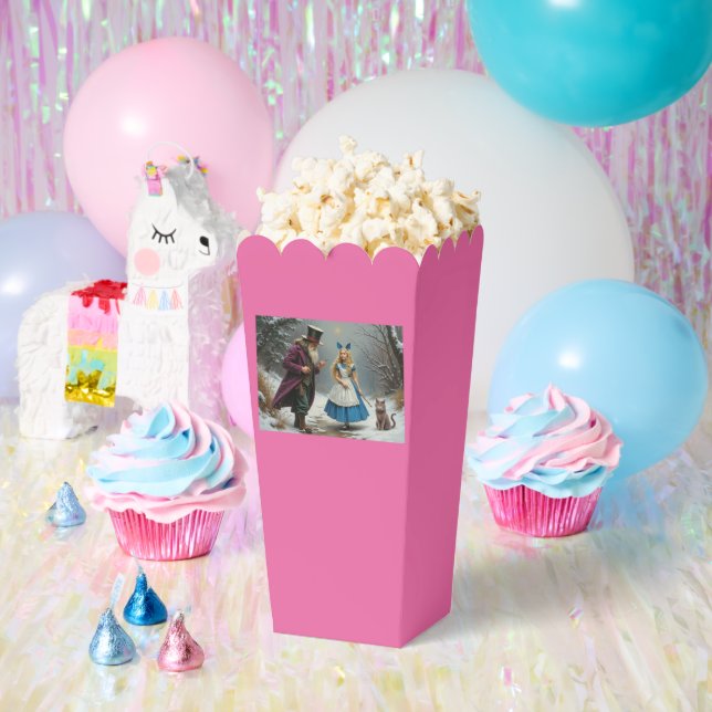 Ballotins Boîtes à popcorn rose Alice d'hiver (Fête)