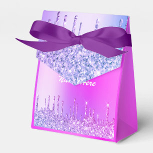 Ballotins Boîtes Cadeaux Pailletées Rose Violet Texte Person