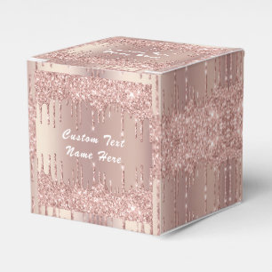 Ballotins Boîtes Cadeaux Paillettes Rose Gold Texte Personna