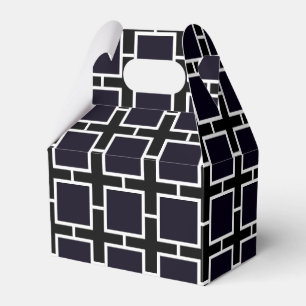 Ballotins Boîtes de cadeaux de fête chic carré noir et blanc