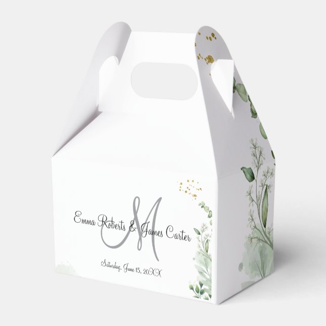 Ballotins Boîtes de cadeaux de mariage à monogramme de verdu (Verso)