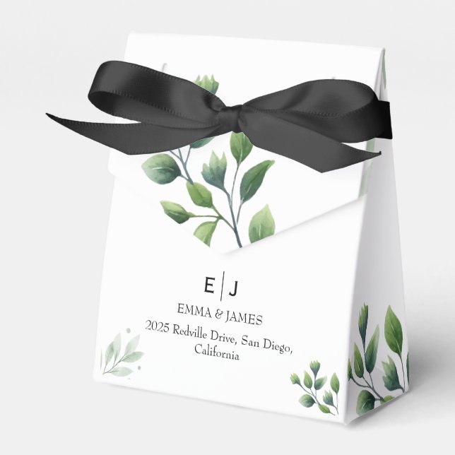 Ballotins Boîtes de cadeaux de mariage Chic Végétal (Verso)