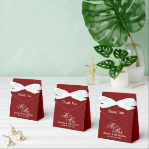 Ballotins Boîtes de cadeaux de mariage rouge foncé profond a