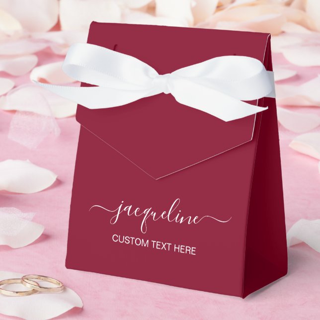 Ballotins Boîtes de cadeaux de tente Bourgogne avec texte pe (Mariage)