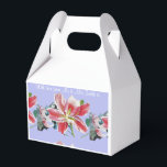 Ballotins Boîtes de dragées de mariage en fleurs de lilas po<br><div class="desc">Boîtes de dragées de gâteau de mariage en fleurs de lilas pourpre,  pensées,  lis. Conçues à partir de l'une de mes peintures aquarelles.</div>