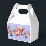 Ballotins Boîtes de dragées de mariage en fleurs de lilas po<br><div class="desc">Boîtes de dragées de gâteau de mariage en fleurs de lilas pourpre,  pensées,  lis. Conçues à partir de l'une de mes peintures à l'aquarelle.</div>