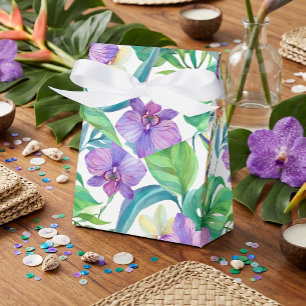 Ballotins Boîtes de faveur à motif d'orchidée tropicale