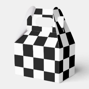 Ballotins Boîtes de Faveur à Petit Pignon à Motif Carré Noir