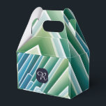 Ballotins Boîtes de faveur abstraites bleu-vert Monogramme p<br><div class="desc">Élégantes boîtes de faveur avec un design abstrait bleu-vert moderne et monogramme personnalisé. Parfait pour les mariages,  les fêtes et les événements spéciaux.</div>
