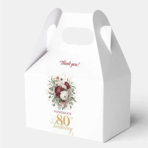 Ballotins Boîtes de Faveur d'Anniversaire 80 Burgundy Blush