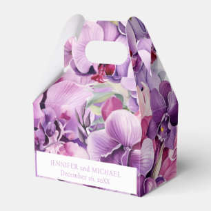 Ballotins Boîtes de Faveur d'Aquarelle d'Orchidées Violettes
