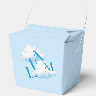 Ballotins Boîtes de faveur de Baby Shower Nuages Bleus & Nom