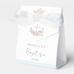Ballotins Boîtes de faveur de baptême d'ange de croix floral