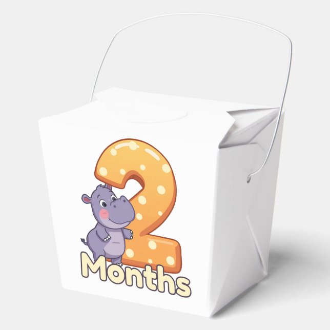 Ballotins Boîtes de faveur de bébé 2 mois (Recto)