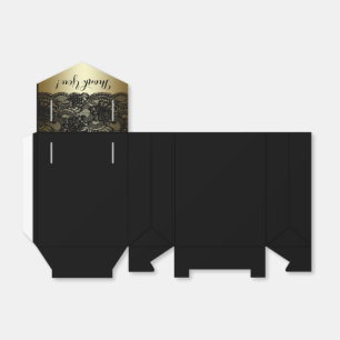 Ballotins Boîtes de faveur de dentelle noire et or