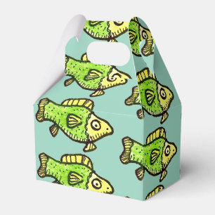 Ballotins Boîtes de faveur de dessin de poisson vert de dess