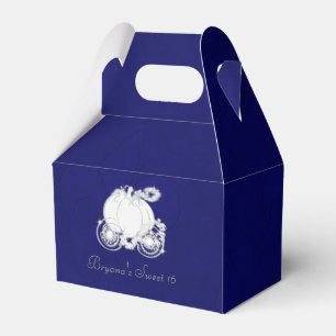 Ballotins Boîtes de faveur de fête bleues de Carrosse Argent