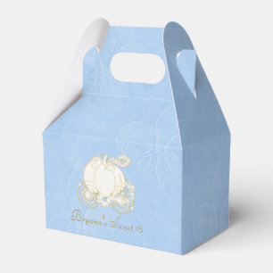 Ballotins Boîtes de faveur de fête bleues de Carrosse en Or