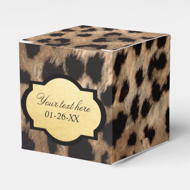 Ballotins Boîtes de faveur de fête chic imprimées léopard et (Verso)