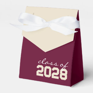 Ballotins Boîtes de faveur de graduation Bordeaux & Crème