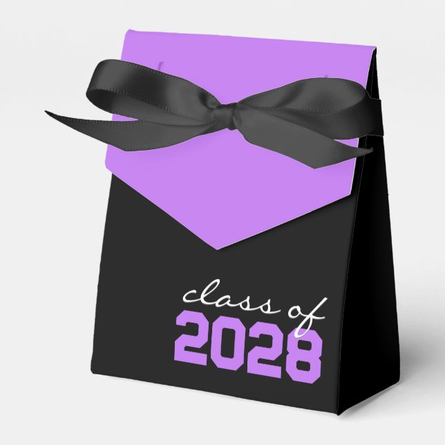 Ballotins Boîtes de faveur de graduation Noir & Violet (Verso)