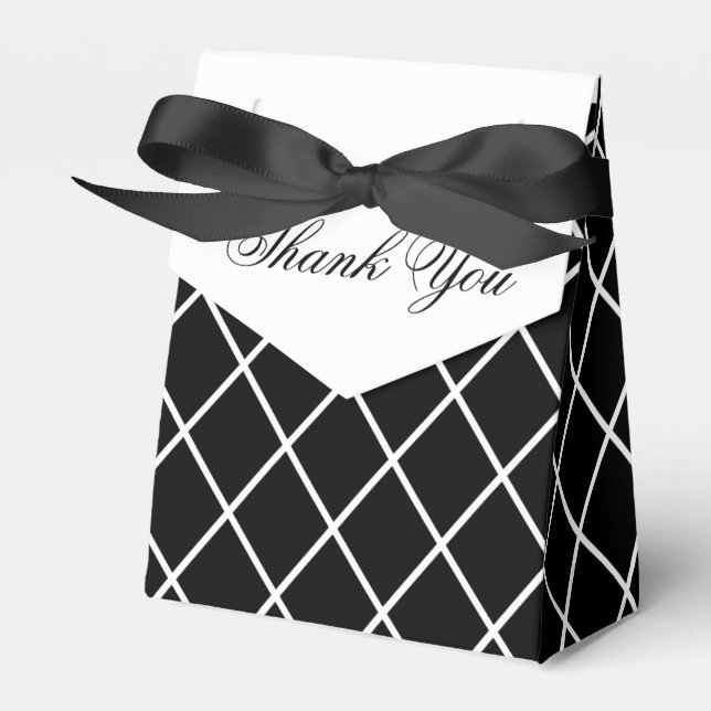 Ballotins Boîtes de faveur de mariage noir et blanc  (Verso)