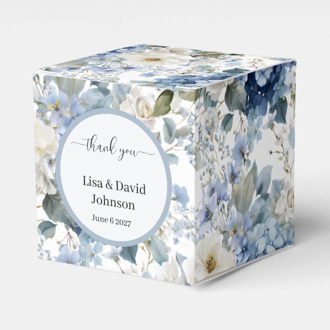 Ballotins Boîtes de faveur d'hortensias (Verso)