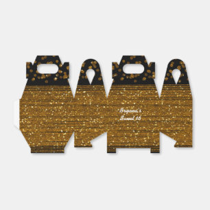 Ballotins Boîtes de faveur en paillettes dorées brossées Fau