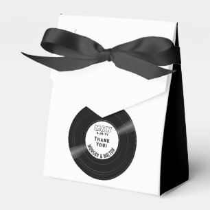 Ballotins Boîtes de Faveur Noir & Blanc de Disque Vinyle Élé