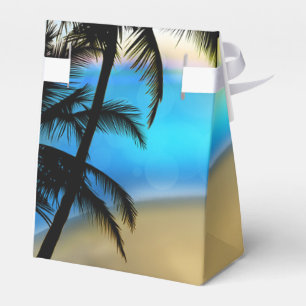Ballotins Boîtes de faveur tropicales de plage et de palmier